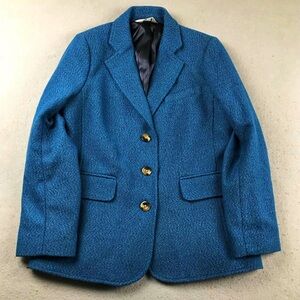 L.L. Bean Teal Blazer with Gold Buttons Size 10pet
